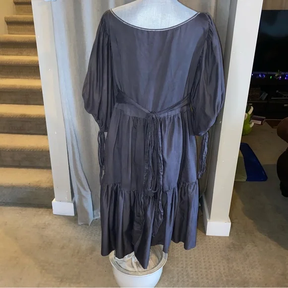 Cotton black peasant dress - Picture 6 of 8